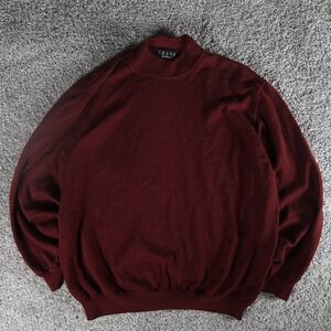 Valda by Toscano Merino Wool Mock Neck Sweater Burgundy Men's XL Made Italy